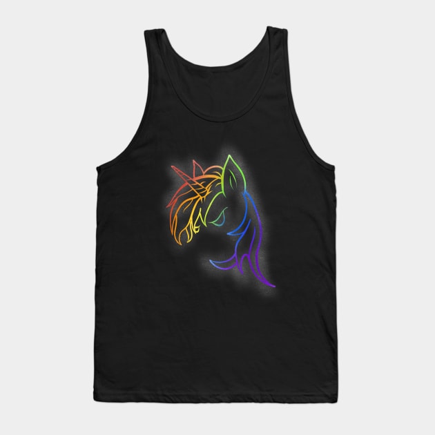 Pride Unicorn Outline Tank Top by Danispolez_illustrations